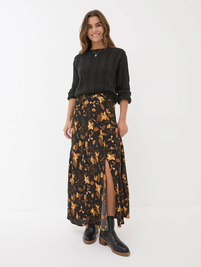 Fat Face Skirts Black Willa Floral Skirt 8211 Women