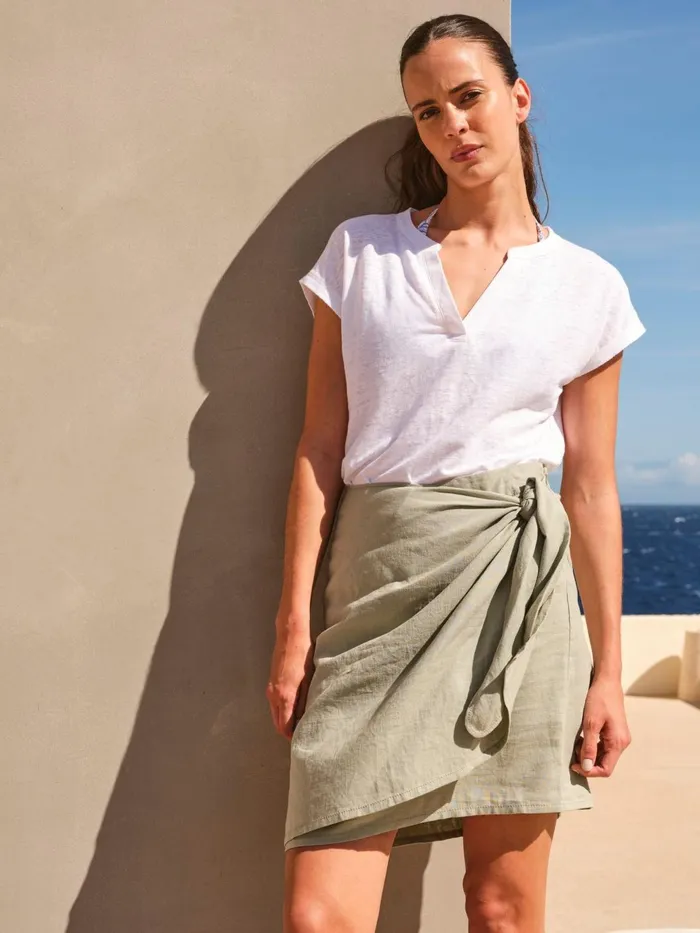 Fat Face Skirts Mia Green Linen Blend Skirt 8211 Women