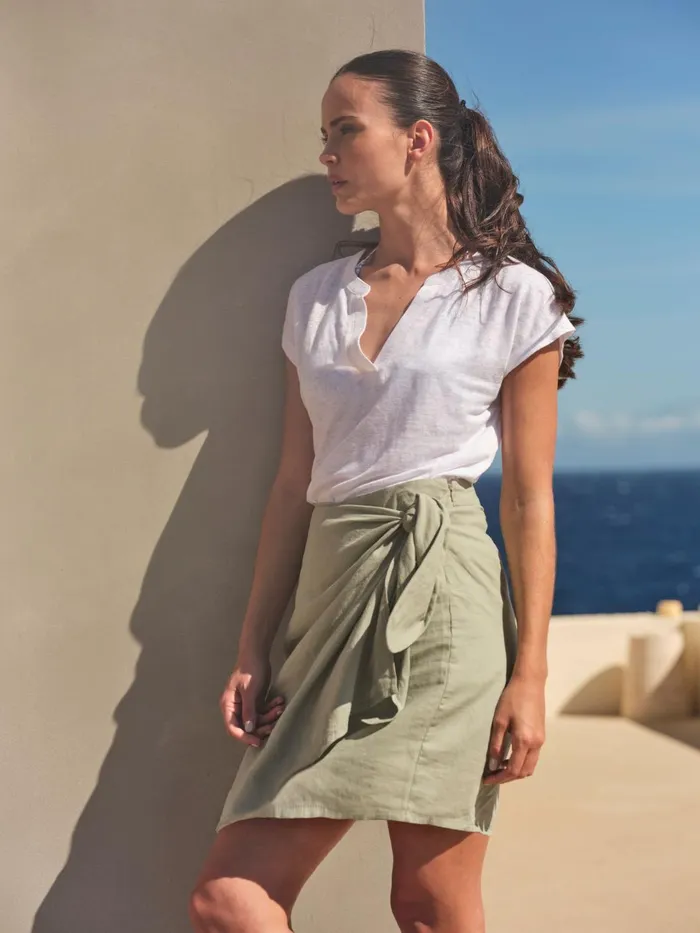Fat Face Skirts Mia Green Linen Blend Skirt 8211 Women