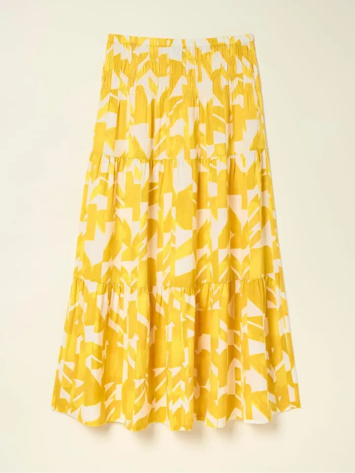 Fat Face Skirts Yellow Marina Med Geo CottonLinen Mix Maxi Skirt 8211 Women