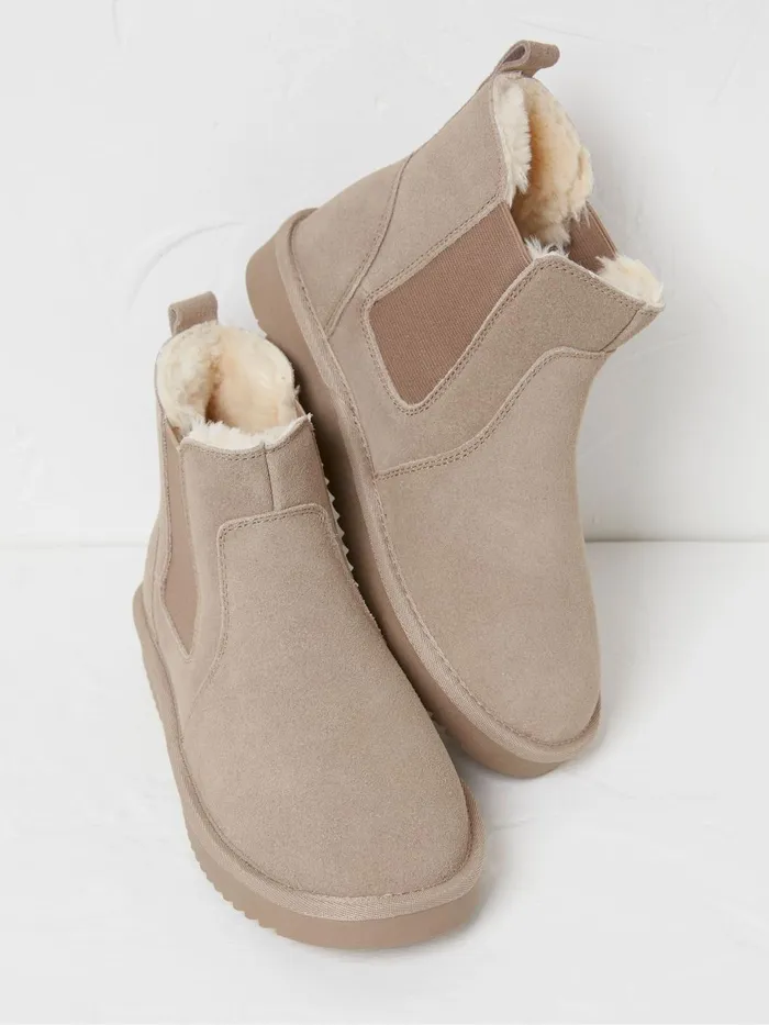 Fat Face Slippers Mabel Natural Suede Slipper Boots 8211 Women