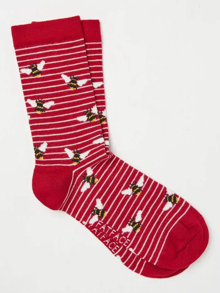 Fat Face Socks and Tights Red Bee Stripe Socks 1 Pack 8211 Women