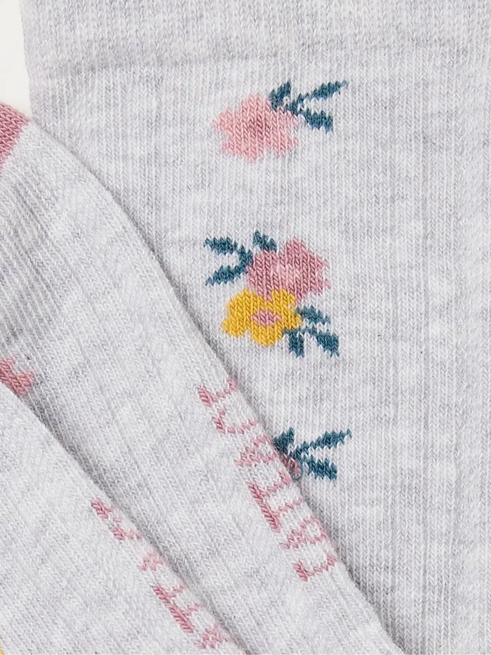 Fat Face Socks Grey Floral Socks 1 Pack 8211 Kids