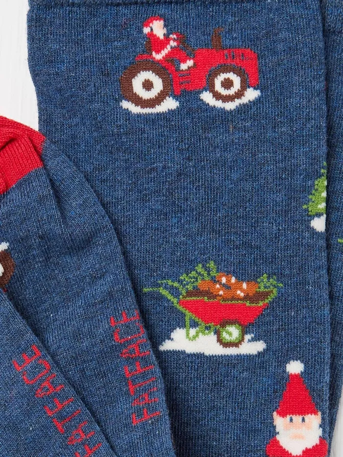 Fat Face Socks Navy Santa Tractor Socks 1 Packs 8211 Men