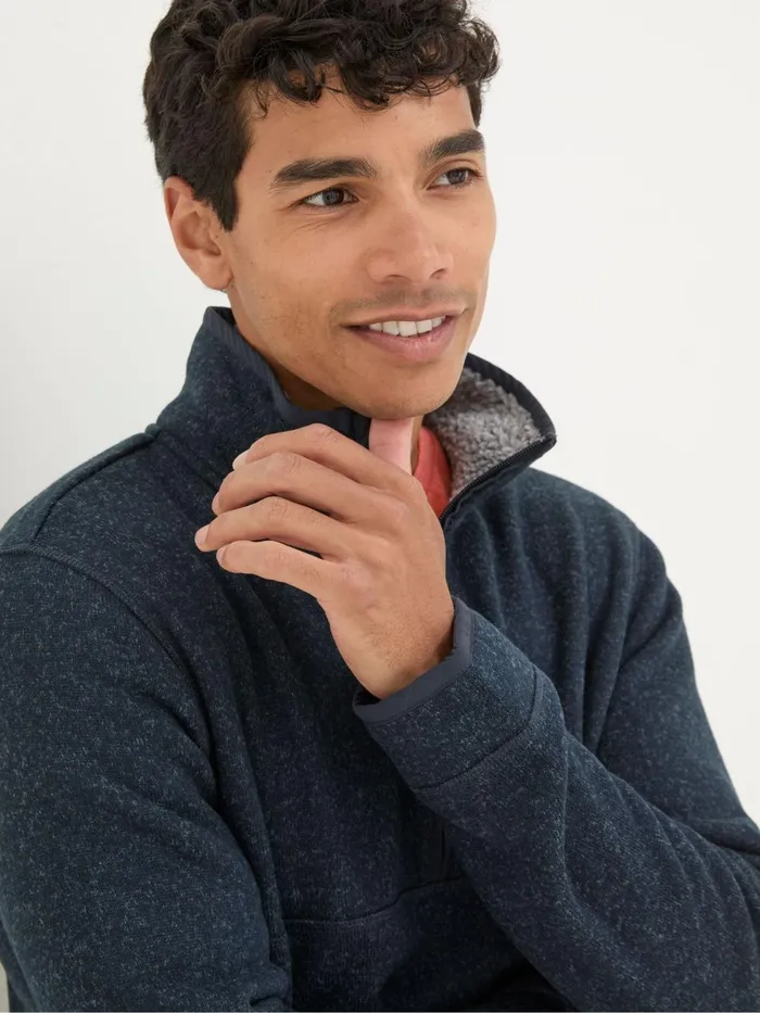 Fat Face Sweatshirts and Hoodies Haxby Navy Blue Half Neck Sweatshirt 8211 Men