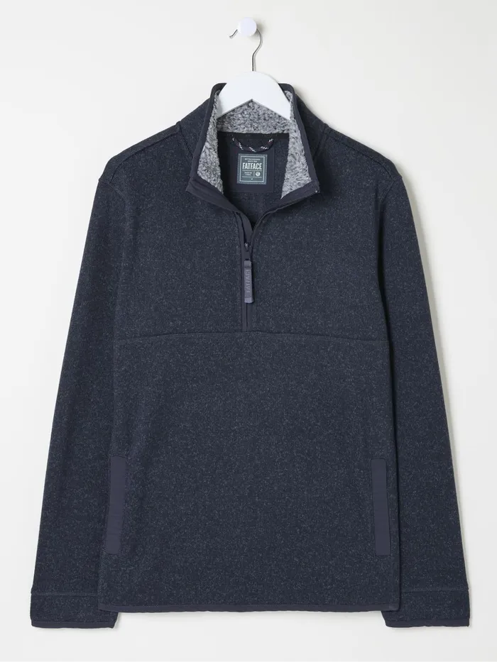 Fat Face Sweatshirts and Hoodies Haxby Navy Blue Half Neck Sweatshirt 8211 Men