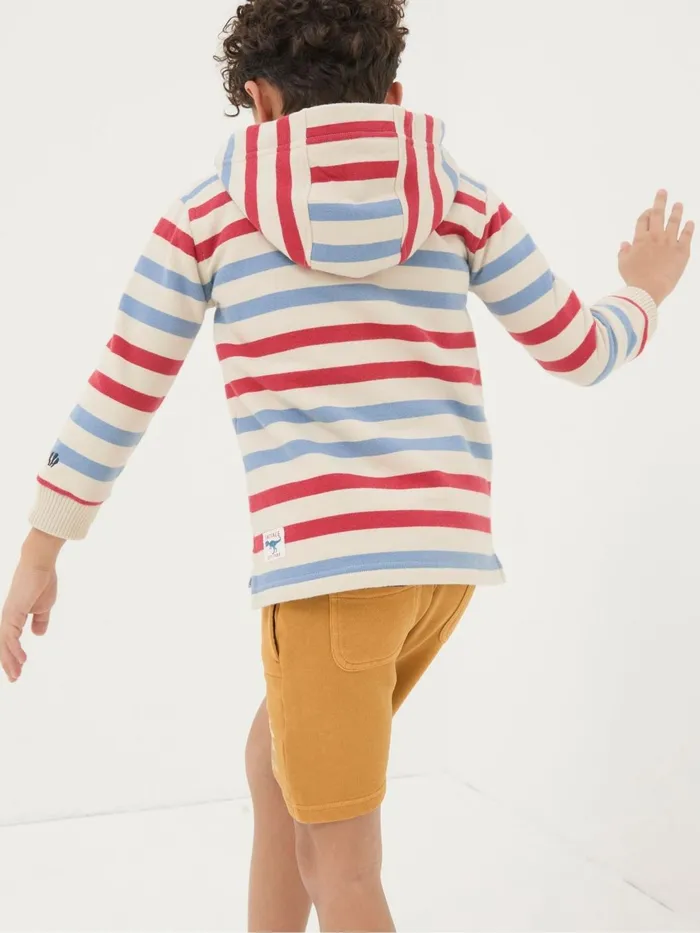 Fat Face Sweatshirts and Hoodies Natural Stripe Half Neck Hoodie 8211 Kids