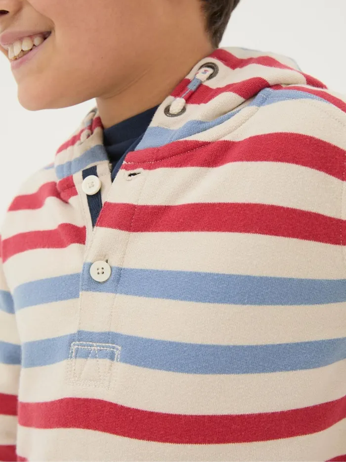Fat Face Sweatshirts and Hoodies Natural Stripe Half Neck Hoodie 8211 Kids