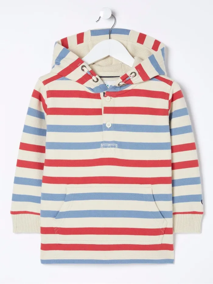 Fat Face Sweatshirts and Hoodies Natural Stripe Half Neck Hoodie 8211 Kids