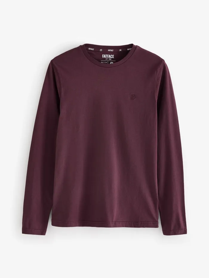 Fat Face TShirts Burgundy Red Long Sleeve 100 Cotton TShirts 3 Pack 8211 Men