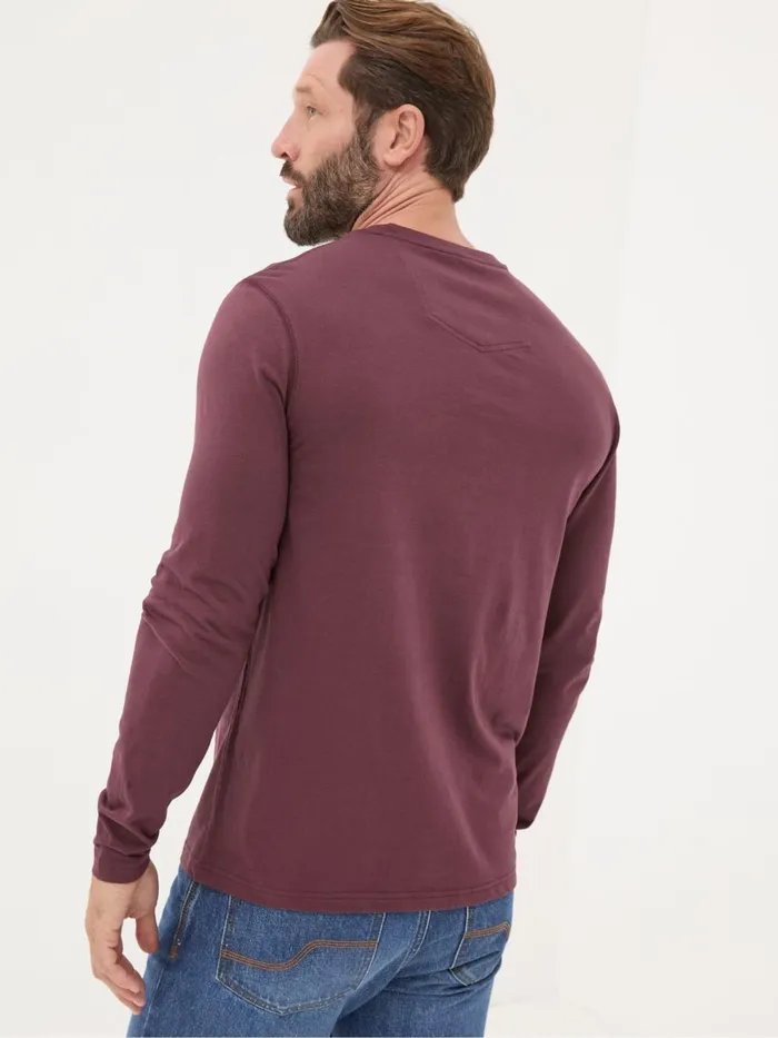 Fat Face TShirts Burgundy Red Long Sleeve 100 Cotton TShirts 3 Pack 8211 Men