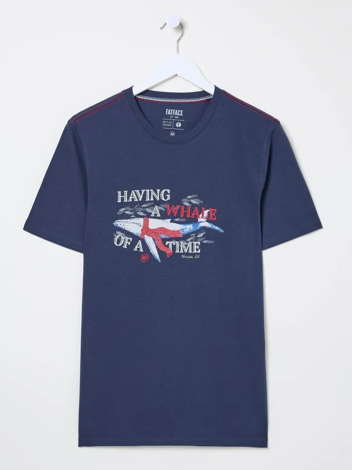 Fat Face TShirts Navy Whale Of A Time Shelter TShirt 8211 Men Fat Face TShirts Navy Whale Of A Time Shelter TShirt 8211 Men