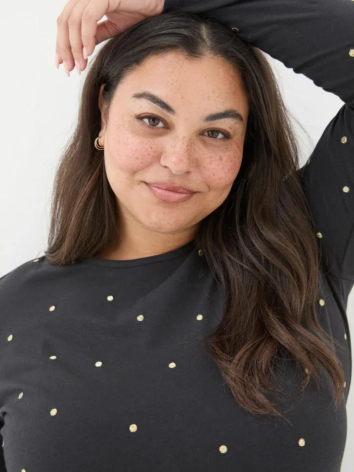 Fat Face Tops and TShirts Black Bree Spot Top 8211 Women