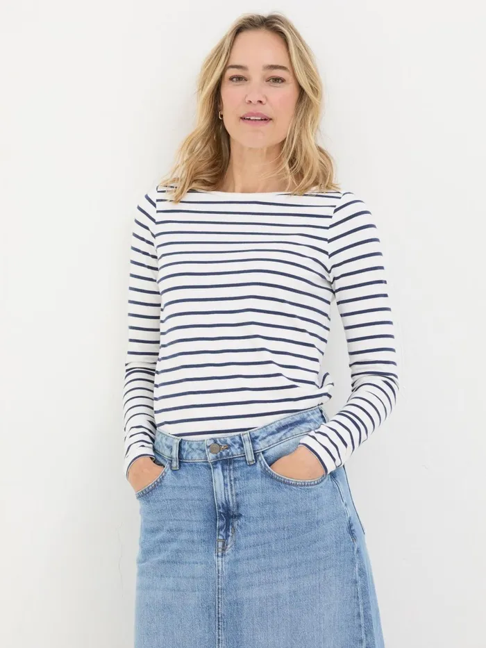 Fat Face Tops and TShirts Breton White TShirt 8211 Women