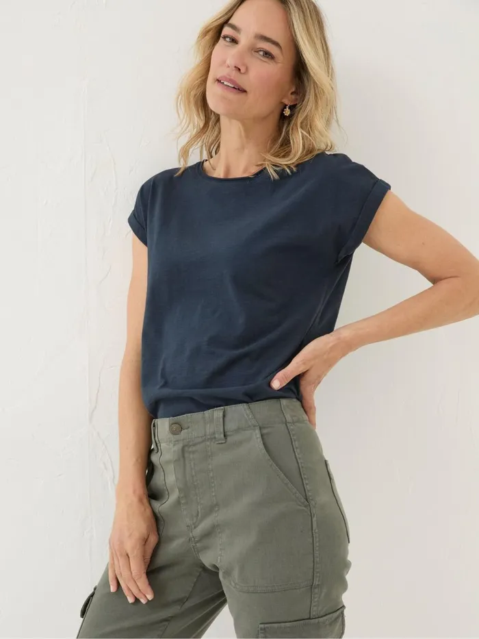 Fat Face Tops and TShirts Ivy Organic Cotton Navy TShirt 8211 Women