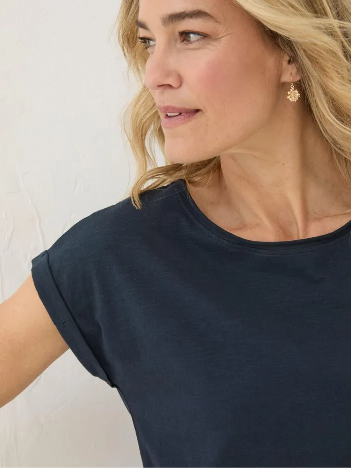 Fat Face Tops and TShirts Ivy Organic Cotton Navy TShirt 8211 Women