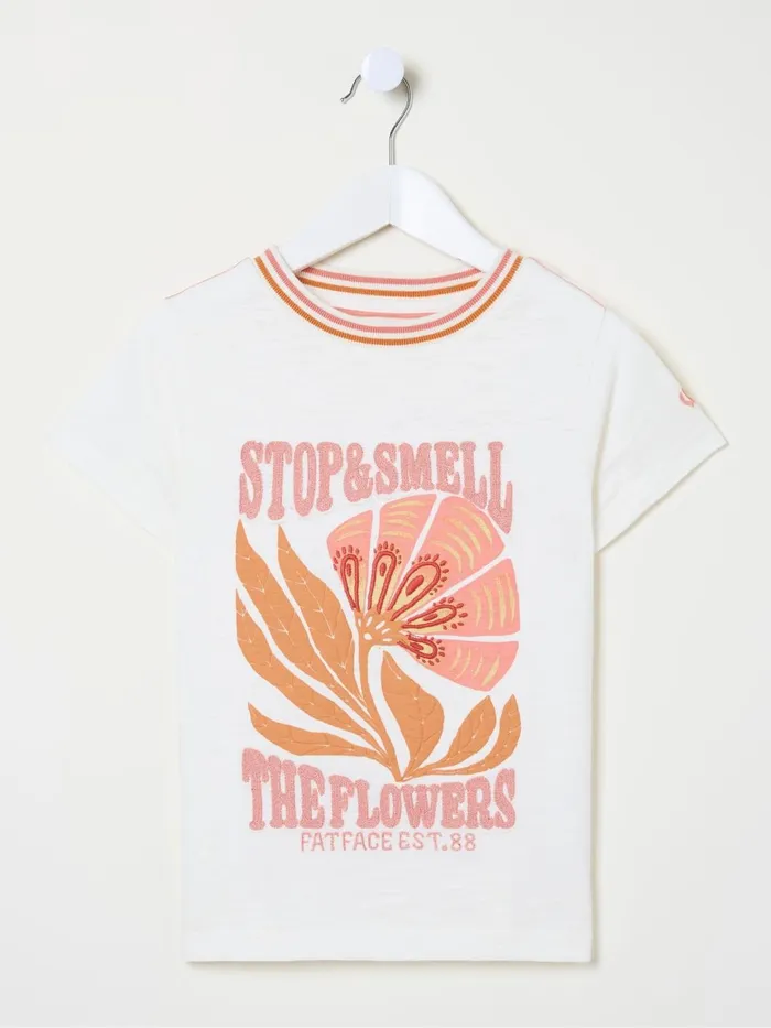 Fat Face Tops and TShirts Natural Flowers Graphic TShirt 8211 Kids