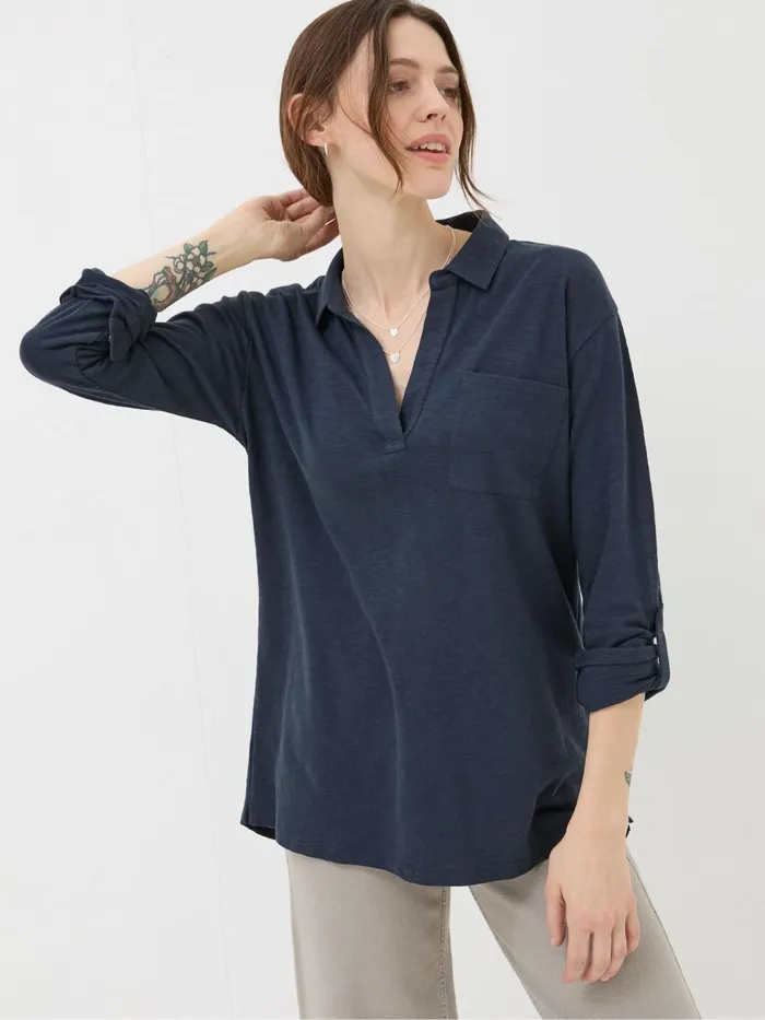 Fat Face Tops and TShirts Paige Blue Jersey Shirt 8211 Women