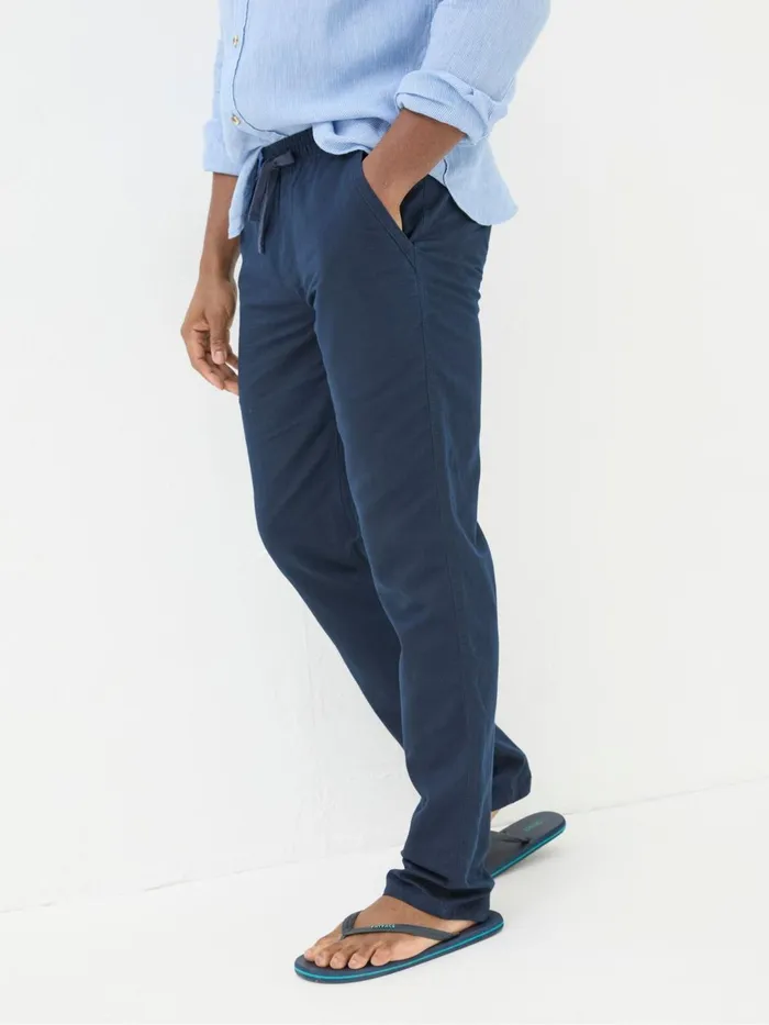 Fat Face Trousers and Chinos Blue Straight Cotton Linen Trousers 8211 Men