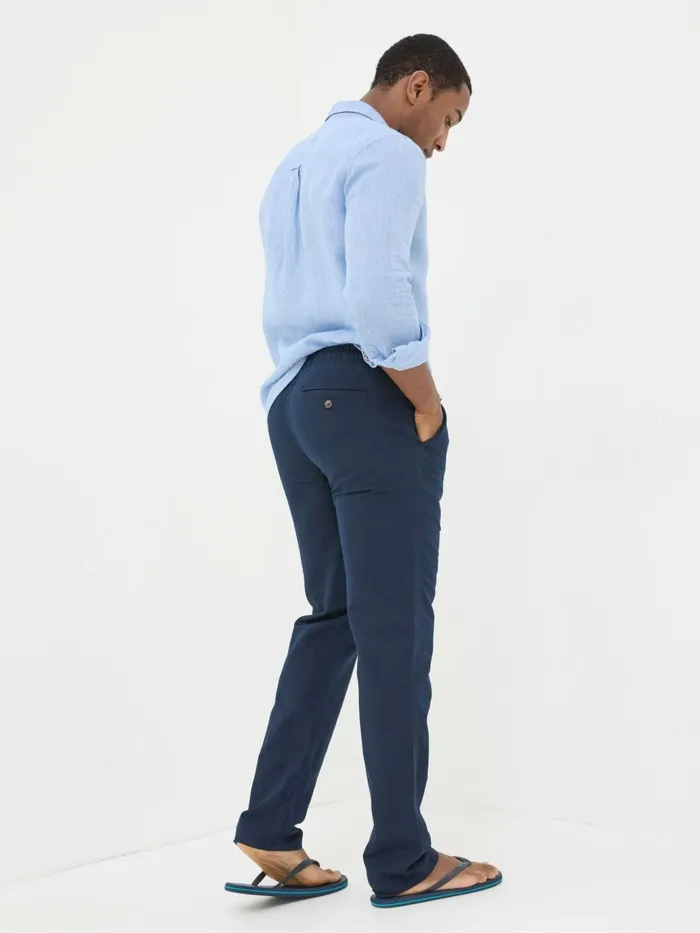 Fat Face Trousers and Chinos Blue Straight Cotton Linen Trousers 8211 Men