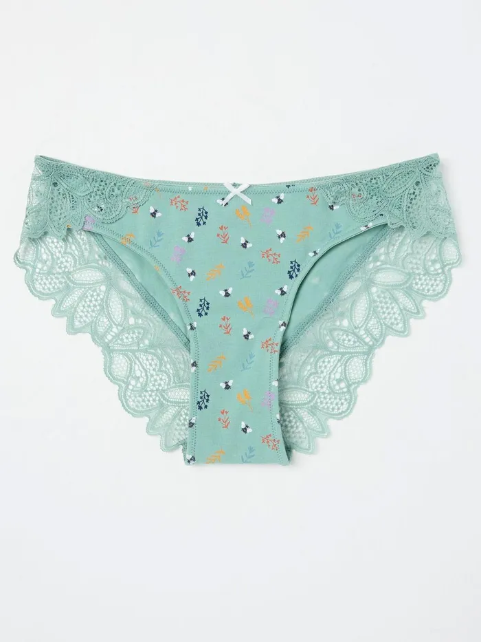 Fat Face Underwear Autumn Green Bee Cheeky Knickers 8211 Women