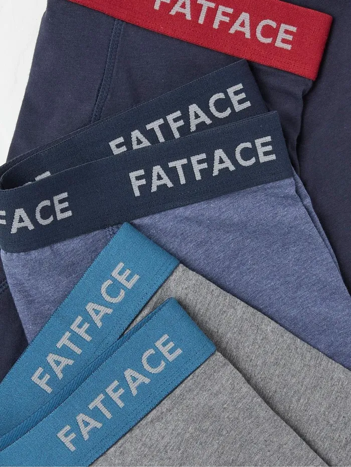 Fat Face Underwear BlueGrey Cotton Boxers 3 Pack 8211 Men