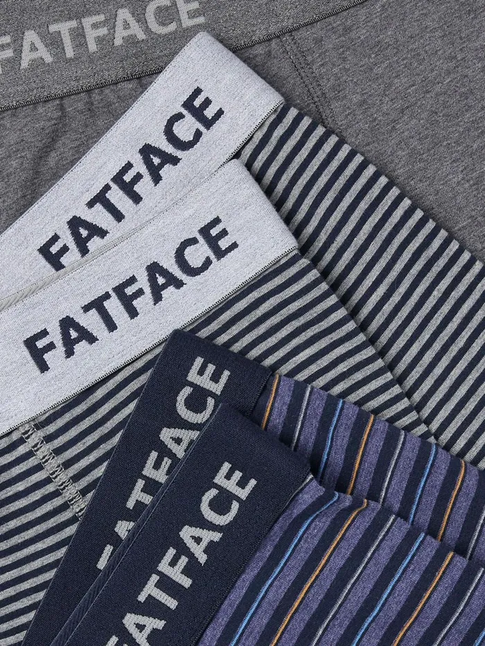Fat Face Underwear Blue Seagrove Stripe Cotton Boxers 3 Pack 8211 Men