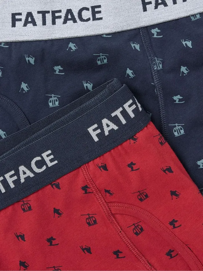 Fat Face Underwear Red Ski Scene Boxers 2 Pack 8211 Men
