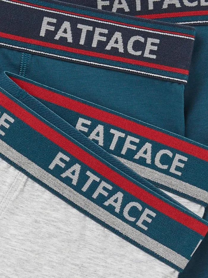 Fat Face Underwear Teal Green Cotton Boxers 2 Pack 8211 Men