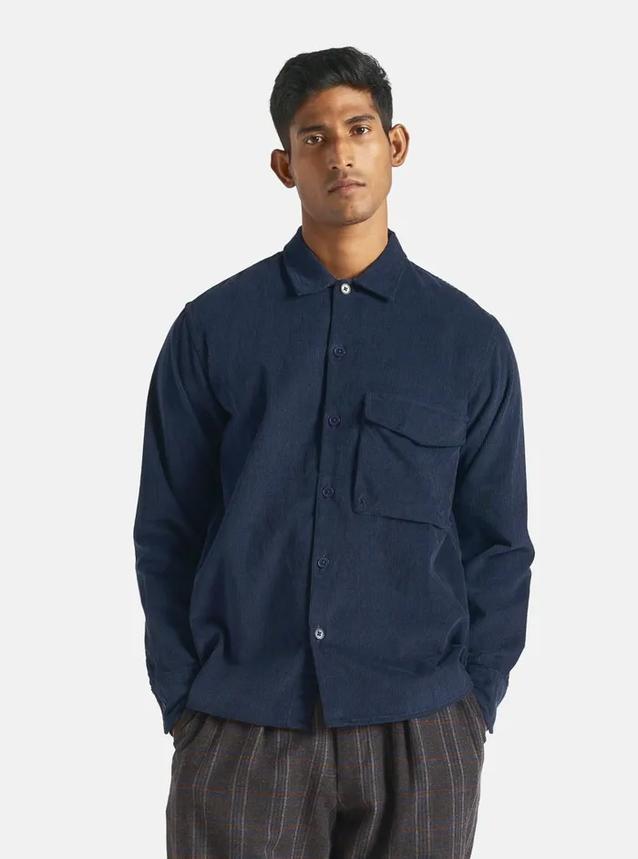 Field Shirt In Navy Fine Cord Men Universal Works Overshirts