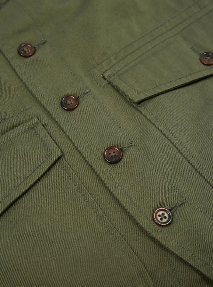 Field Waistcoat In Light Olive Twill Men Universal Works Waistcoats and Gilets