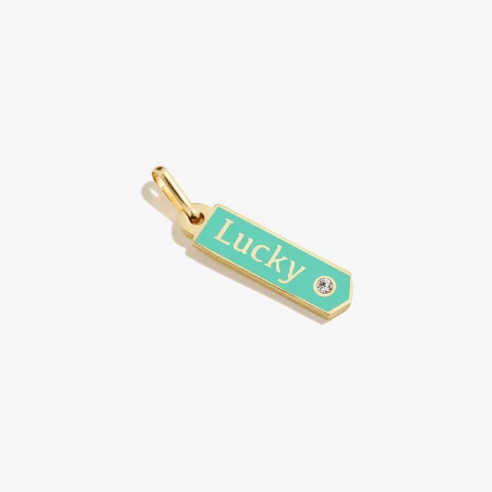 Fine Jewelry Women Alex And Ani Lucky039 Tag Charm 14kt Gold Over Sterling Silver