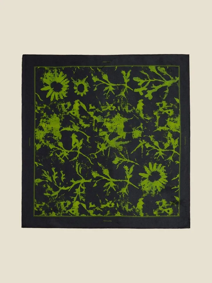 Fine Scarves WomenMen Holzweiler Silk Twill FS Green Floral Green Mix