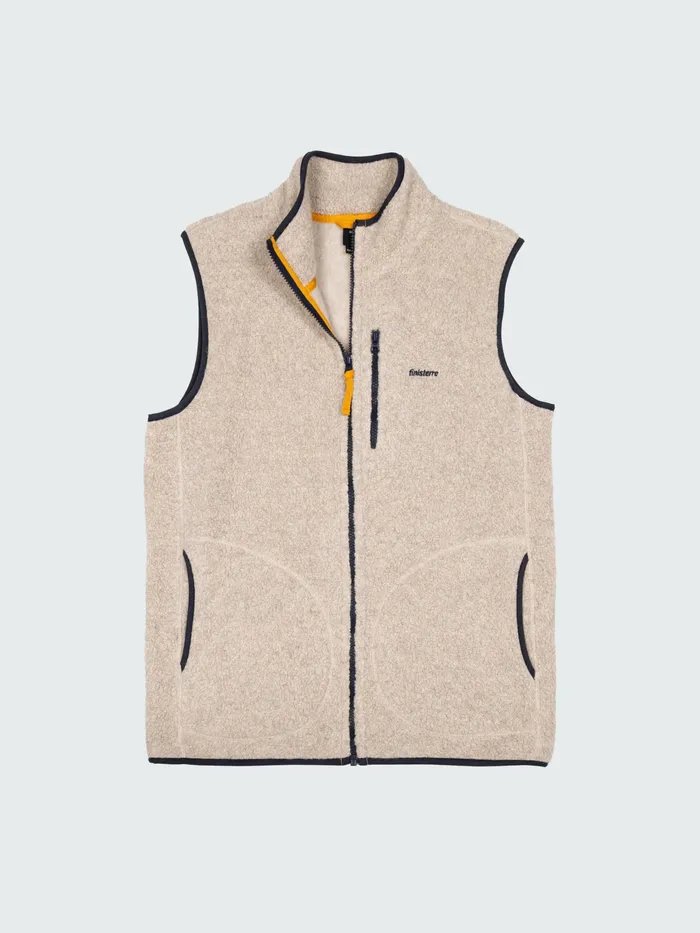 Finisterre Fleece Men Hegen Wool Fleece Vest Oatmeal