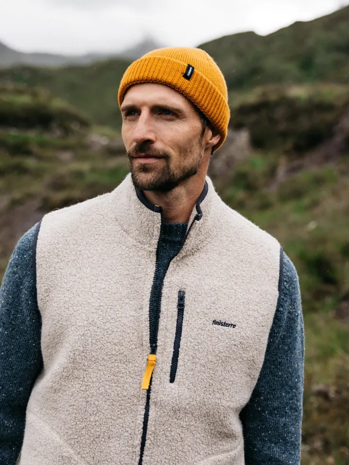 Finisterre Fleece Men Hegen Wool Fleece Vest Oatmeal