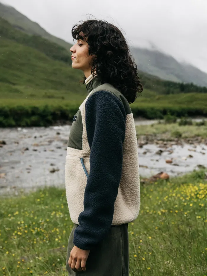 Finisterre Fleece Women Bolster Full Zip Fleece Navyoatmealolive