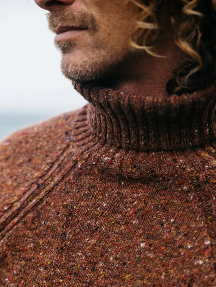 Finisterre Knitwear Men Furlong Roll Neck Sweater Spice