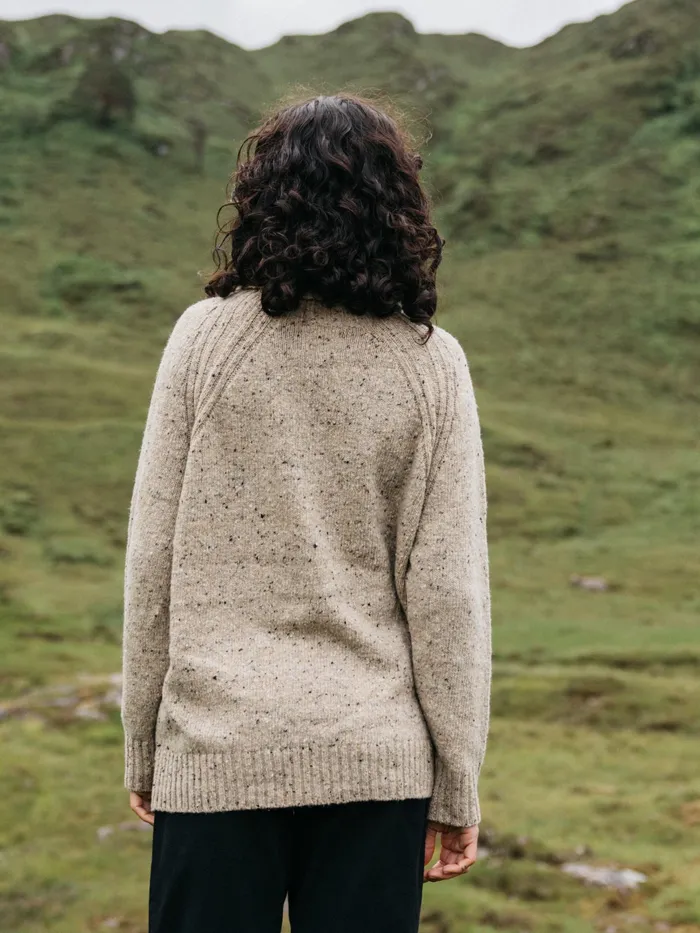 Finisterre Knitwear Women Farne Roll Neck Knit Sweater Oatmeal