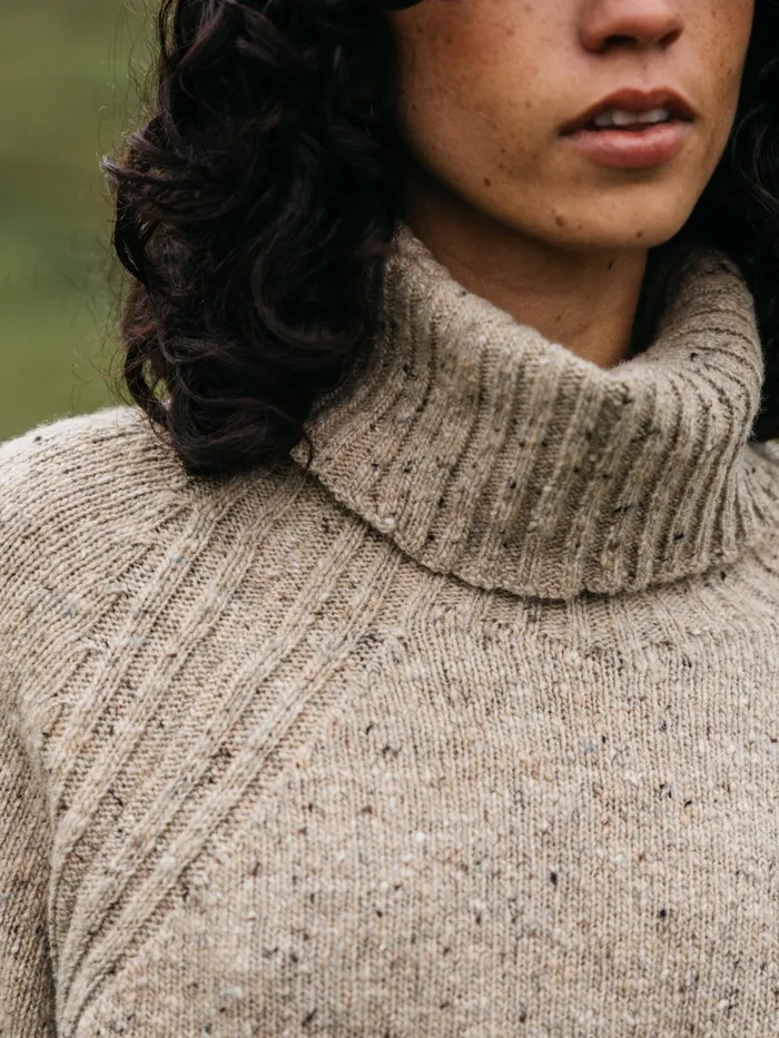 Finisterre Knitwear Women Farne Roll Neck Knit Sweater Oatmeal