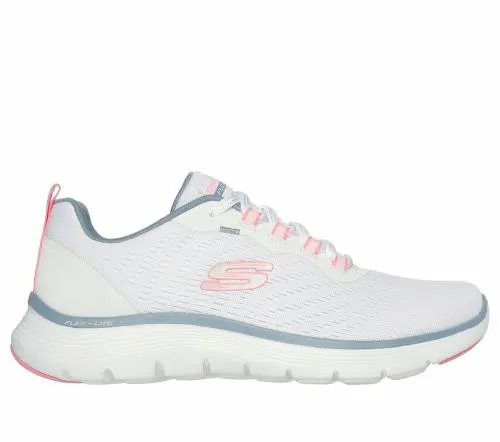 Flex Appeal 50 White Pink Blue Women SKECHERS Lace Up