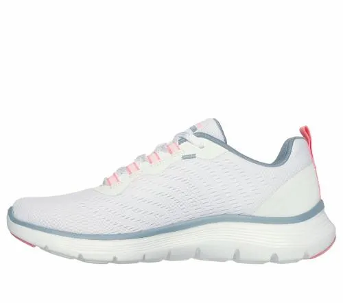Flex Appeal 50 White Pink Blue Women SKECHERS Lace Up