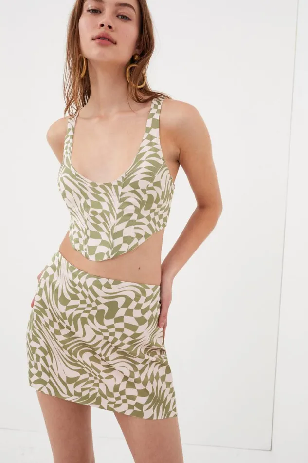 For Love and Lemons Bottoms Aiko Mini Skirt Green 8211 Women