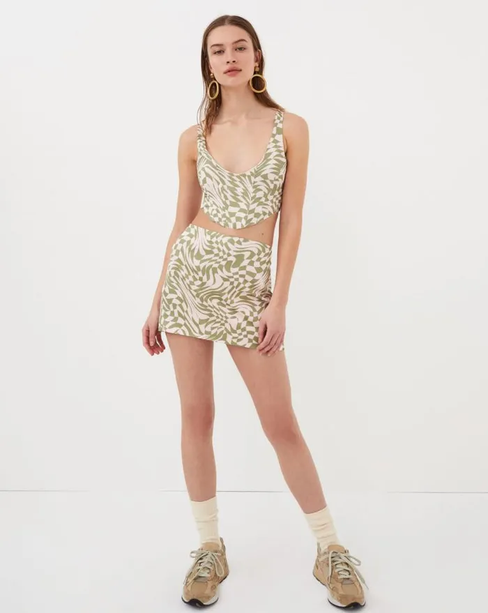 For Love and Lemons Bottoms Aiko Mini Skirt Green 8211 Women