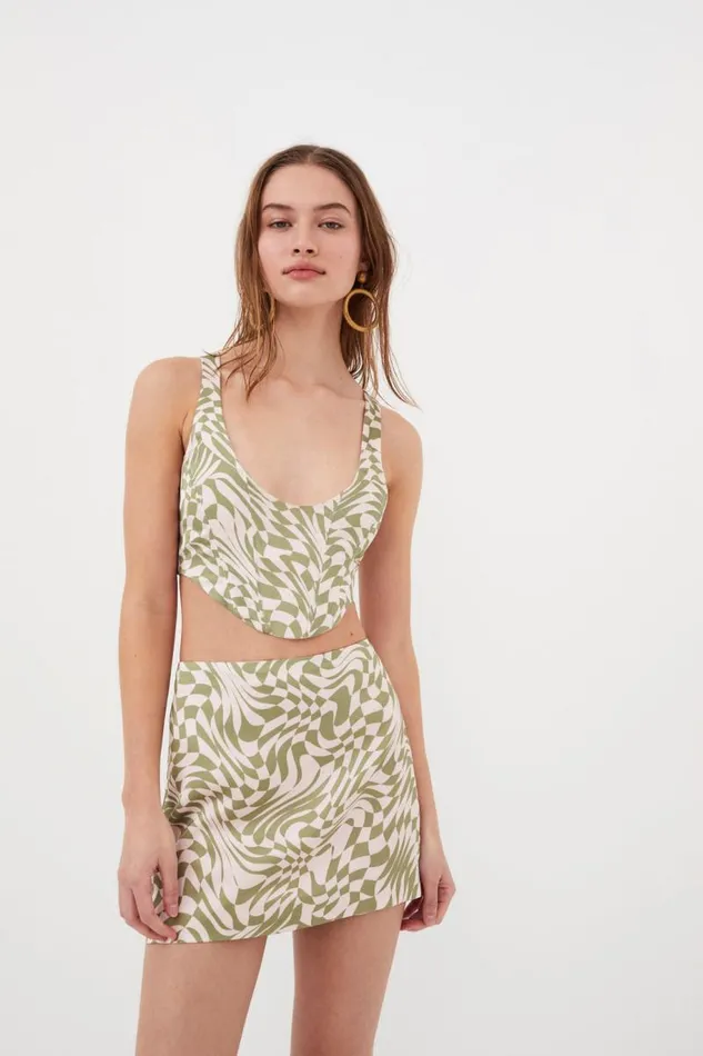 For Love and Lemons Bottoms Aiko Mini Skirt Green 8211 Women
