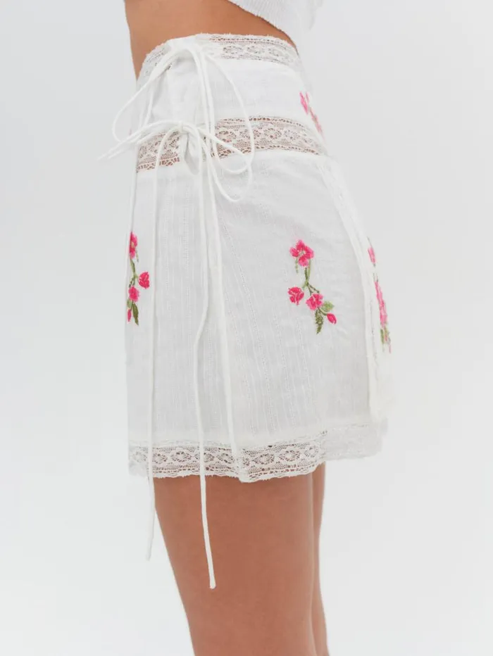 For Love and Lemons Bottoms Jolene Embroidered Mini Skirt White 8211 Women For Love and Lemons Bottoms Jolene Embroidered Mini Skirt White 8211 Women
