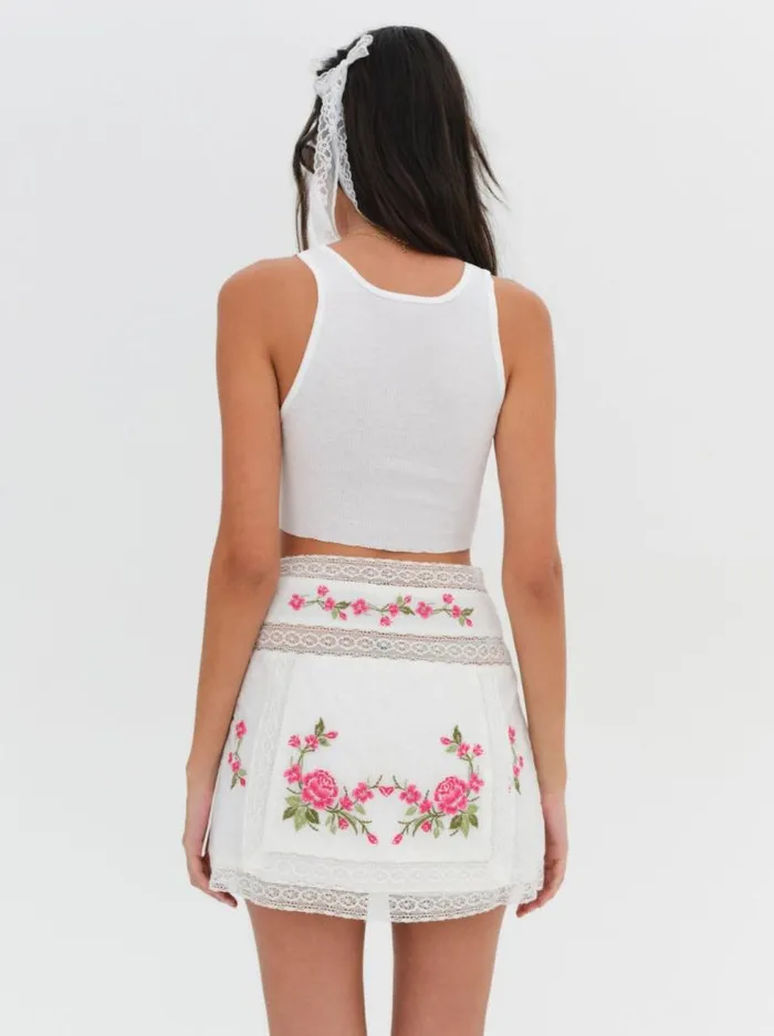 For Love and Lemons Bottoms Jolene Embroidered Mini Skirt White 8211 Women For Love and Lemons Bottoms Jolene Embroidered Mini Skirt White 8211 Women