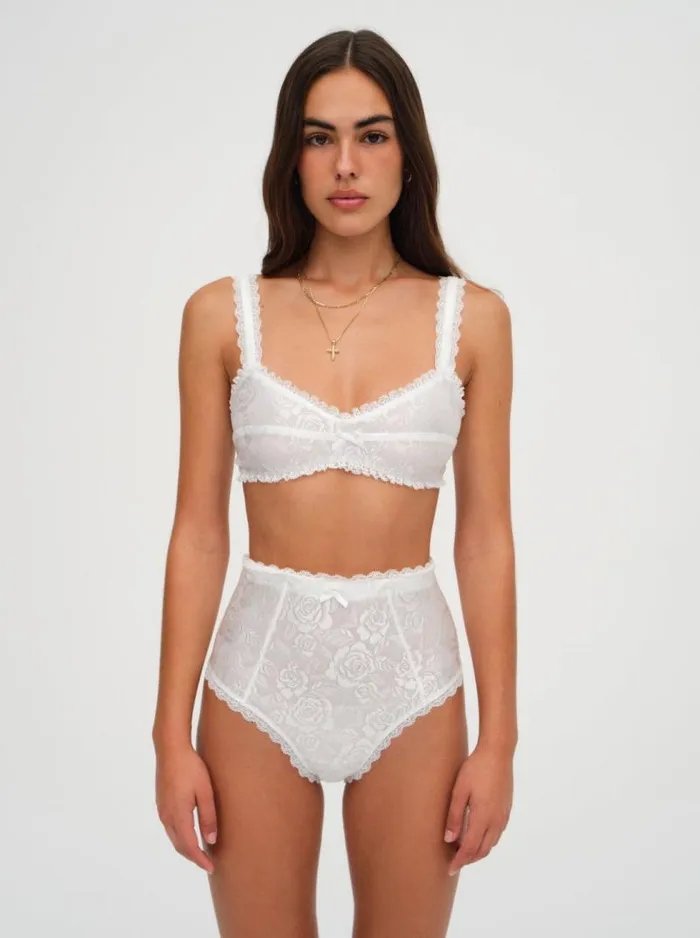 For Love and Lemons Bottoms Lennox High Waisted Panty White 8211 Women