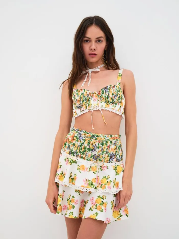 For Love and Lemons Bottoms Rosalyn Skirt Green 8211 Women