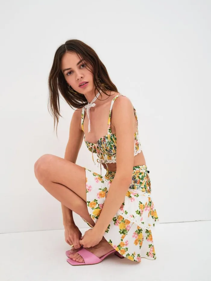 For Love and Lemons Bottoms Rosalyn Skirt Green 8211 Women