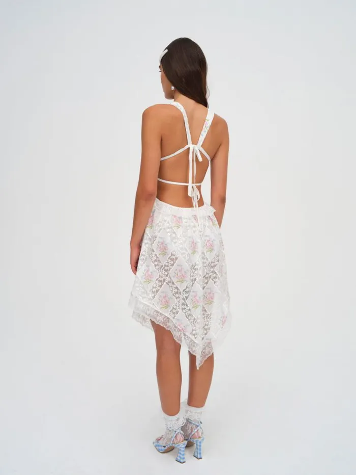 For Love and Lemons Dresses Diana Asymmetric Mini Dress White 8211 Women